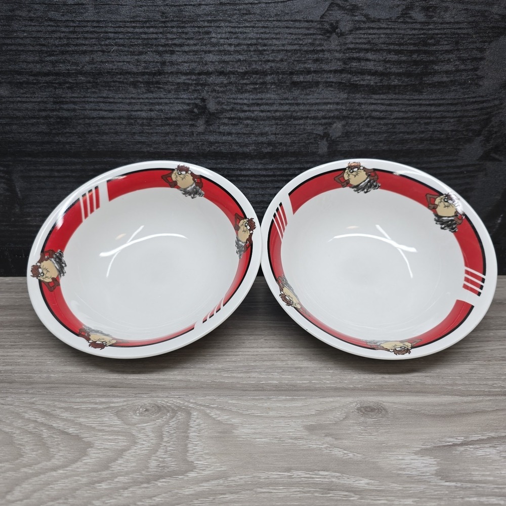 Vintage WB Looney Tunes Tazmanian Devil - Bowls Set - "Taz wants bunny stew!"